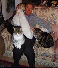 Peter with cats